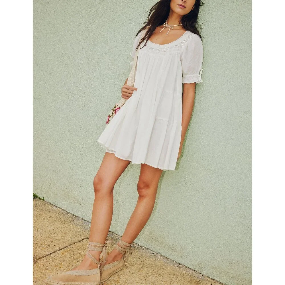 Free People White Mini Dress - Picture 1 of 10